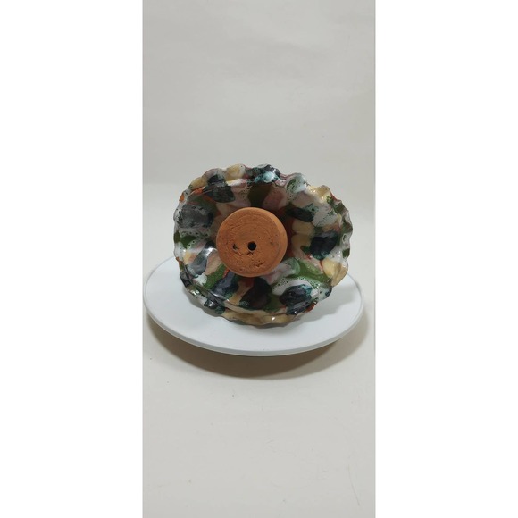 Vtg Caribbean Dolls Girl Terracotta Figure Flowing Dress Big Flower Hand Painted - Picture 8 of 10